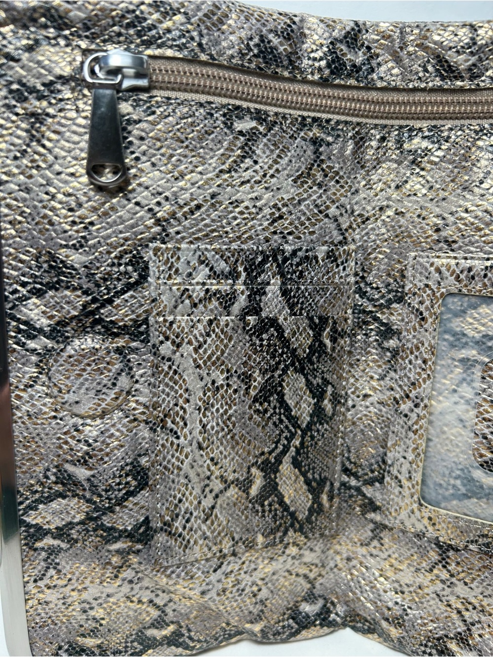 Hobo International Lauren Glam Snake Leather Clutch Wallet with Kiss Locks - Picture 6 of 14